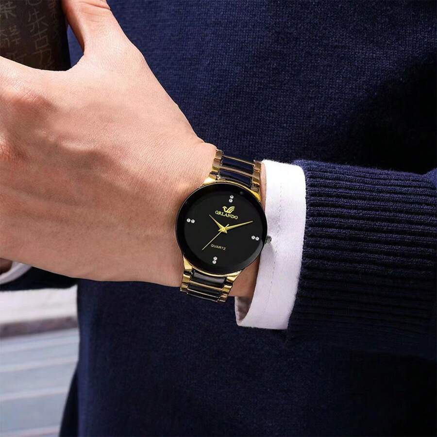 ¡𝐑𝐄𝐋𝐎𝐉 𝐃𝐄 𝐄𝐃𝐈𝐂𝐈𝐎𝐍 𝐋𝐈𝐌𝐈𝐓𝐀𝐃𝐀! Reloj de Cuarzo para Hombre Chapado en Oro Orlando - Reloj de Lujo para Hombre