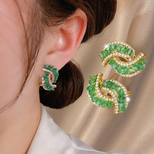 💎 Aretes de Cristales Verde 💎 El color de la esperanza y renovación 💚