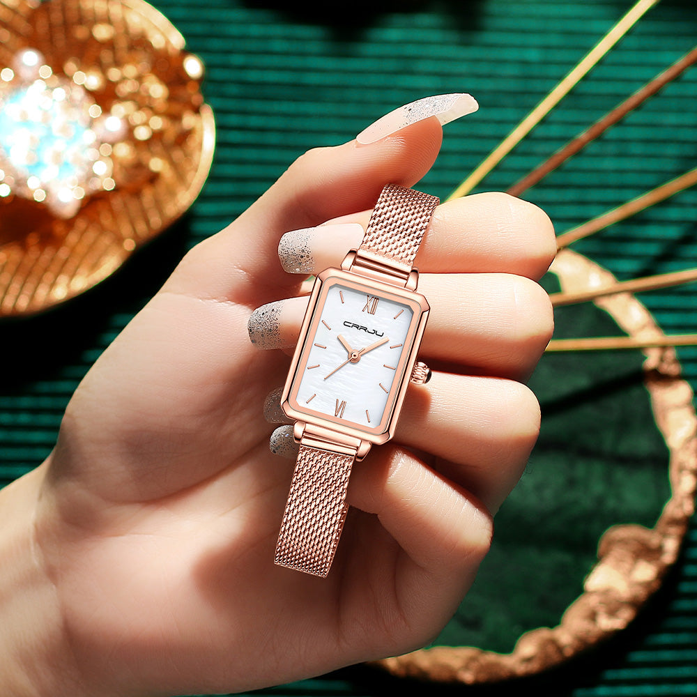 Reloj Rosa Dorado Mujer Moda Retro Cuadrado - ¡𝑼𝒍𝒕𝒊𝒎𝒂𝒔 𝑼𝒏𝒊𝒅𝒂𝒅𝒆𝒔, 𝑵𝒐 𝒕𝒆 𝒍𝒐 𝑷𝒊𝒆𝒓𝒅𝒂𝒔! ⌚