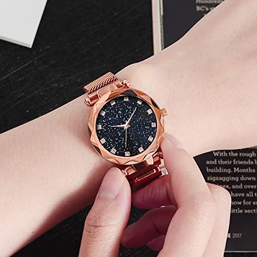 ¡𝐋𝐔𝐉𝐎 𝐘 𝐄𝐒𝐓𝐈𝐋𝐎! Reloj de Pulsera de Lujo para Mujer con Correa Magnética y Diseño de Cielo Estrellado - 𝐄𝐥𝐞𝐠𝐚𝐧𝐜𝐢𝐚 𝐲 𝐌𝐨𝐝𝐚 ¡𝐈𝐝𝐞𝐚𝐥 𝐩𝐚𝐫𝐚 𝐃𝐚𝐦𝐚𝐬! ✨