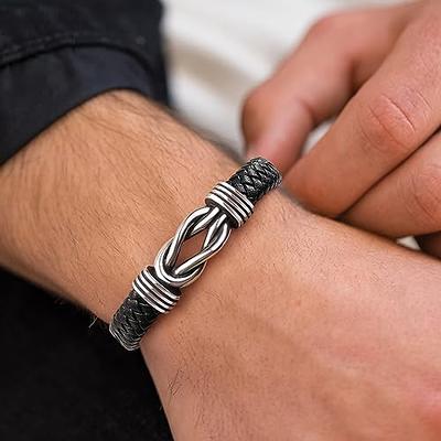 Pulsera Masculina de Cuero con Cierre de Acero Inoxidable - Regalo Elegante para Hombres 🎁