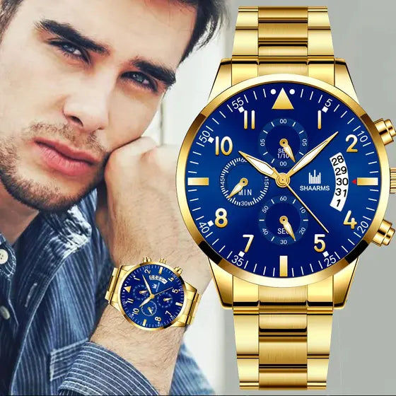 ¡𝐃𝐄𝐒𝐓𝐀𝐂𝐀 𝐄𝐍 𝐋𝐀 𝐌𝐎𝐃𝐀! Reloj de negocios de moda para hombres con calendario ¡𝗜𝗻𝗰𝗹𝘂𝘆𝗲 𝘂𝗻𝗮 𝗣𝗨𝗟𝗦𝗘𝗥𝗔 𝗚𝗥𝗔𝗧𝗜𝗦!🎁⌚️