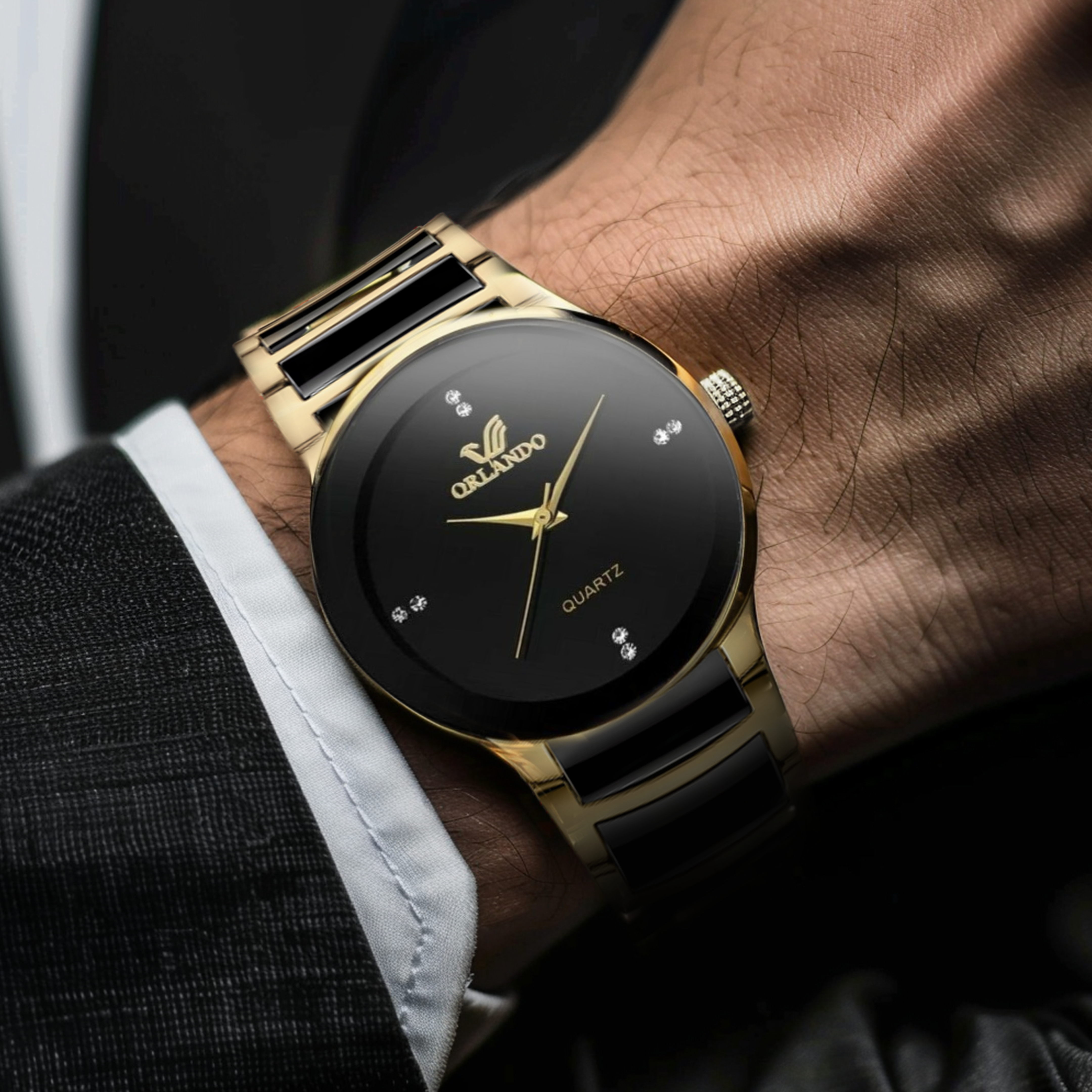 ¡𝐑𝐄𝐋𝐎𝐉 𝐃𝐄 𝐄𝐃𝐈𝐂𝐈𝐎𝐍 𝐋𝐈𝐌𝐈𝐓𝐀𝐃𝐀! Reloj de Cuarzo para Hombre Chapado en Oro Orlando - Reloj de Lujo para Hombre