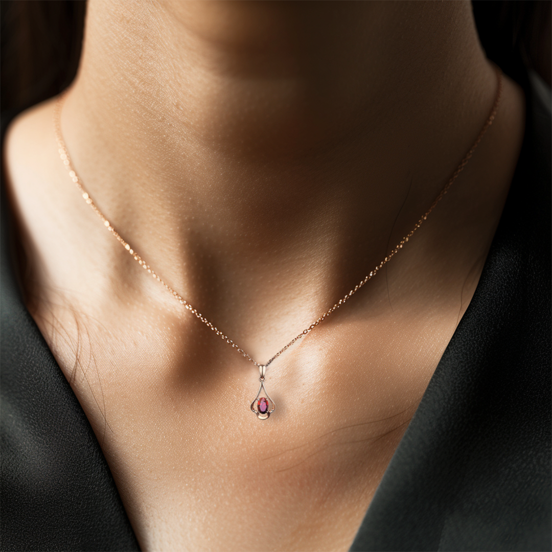 ¡𝐋𝐀 𝐉𝐎𝐘𝐀 𝐃𝐄𝐋 𝐋𝐔𝐉𝐎! Collar colgante de cristal rojo con forma de gota de agua y rubí para mujer - ¡𝐄𝐋 𝐑𝐄𝐆𝐀𝐋𝐎 𝐃𝐄𝐋 𝐋𝐔𝐉𝐎! ❤️