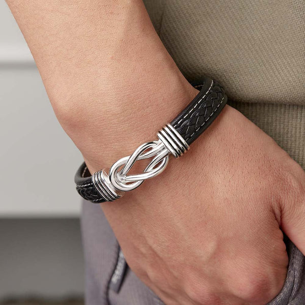 Pulsera Masculina de Cuero con Cierre de Acero Inoxidable - Regalo Elegante para Hombres 🎁