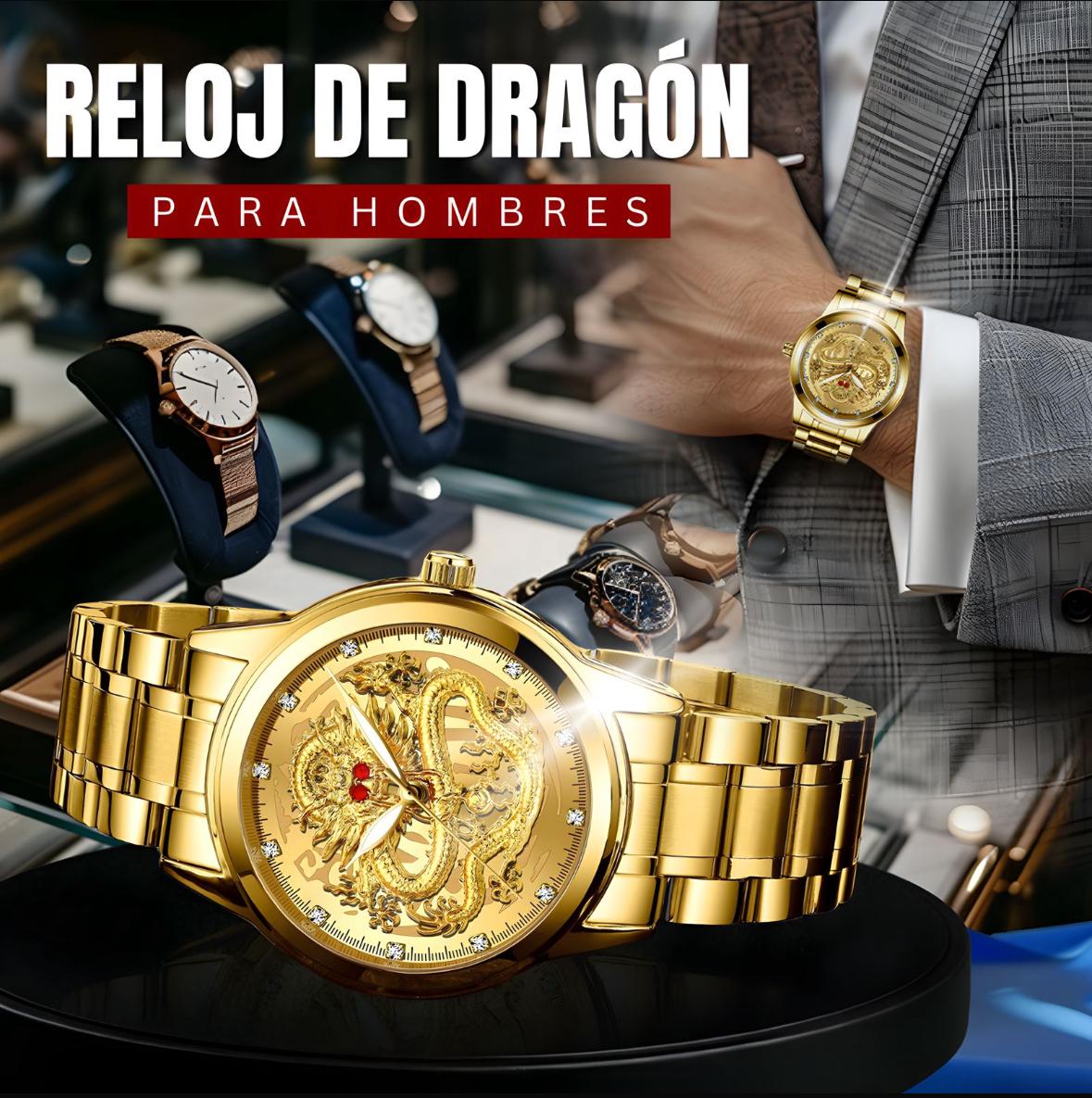 Reloj Dragon Quartz bañado en oro