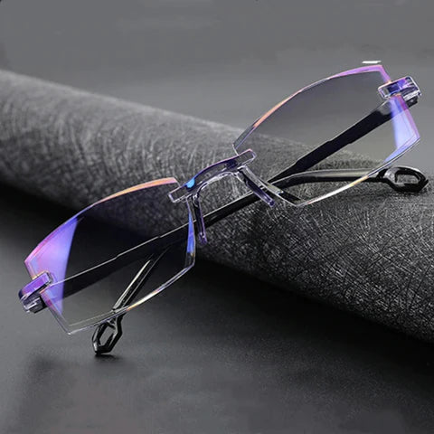 Gafas de lectura graduadas sin montura, unisex, antiluz azul