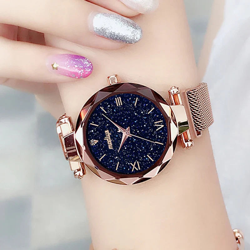 ¡𝐋𝐔𝐉𝐎 𝐘 𝐄𝐒𝐓𝐈𝐋𝐎! Reloj de Pulsera de Lujo para Mujer con Correa Magnética y Diseño de Cielo Estrellado - 𝐄𝐥𝐞𝐠𝐚𝐧𝐜𝐢𝐚 𝐲 𝐌𝐨𝐝𝐚 ¡𝐈𝐝𝐞𝐚𝐥 𝐩𝐚𝐫𝐚 𝐃𝐚𝐦𝐚𝐬! ✨