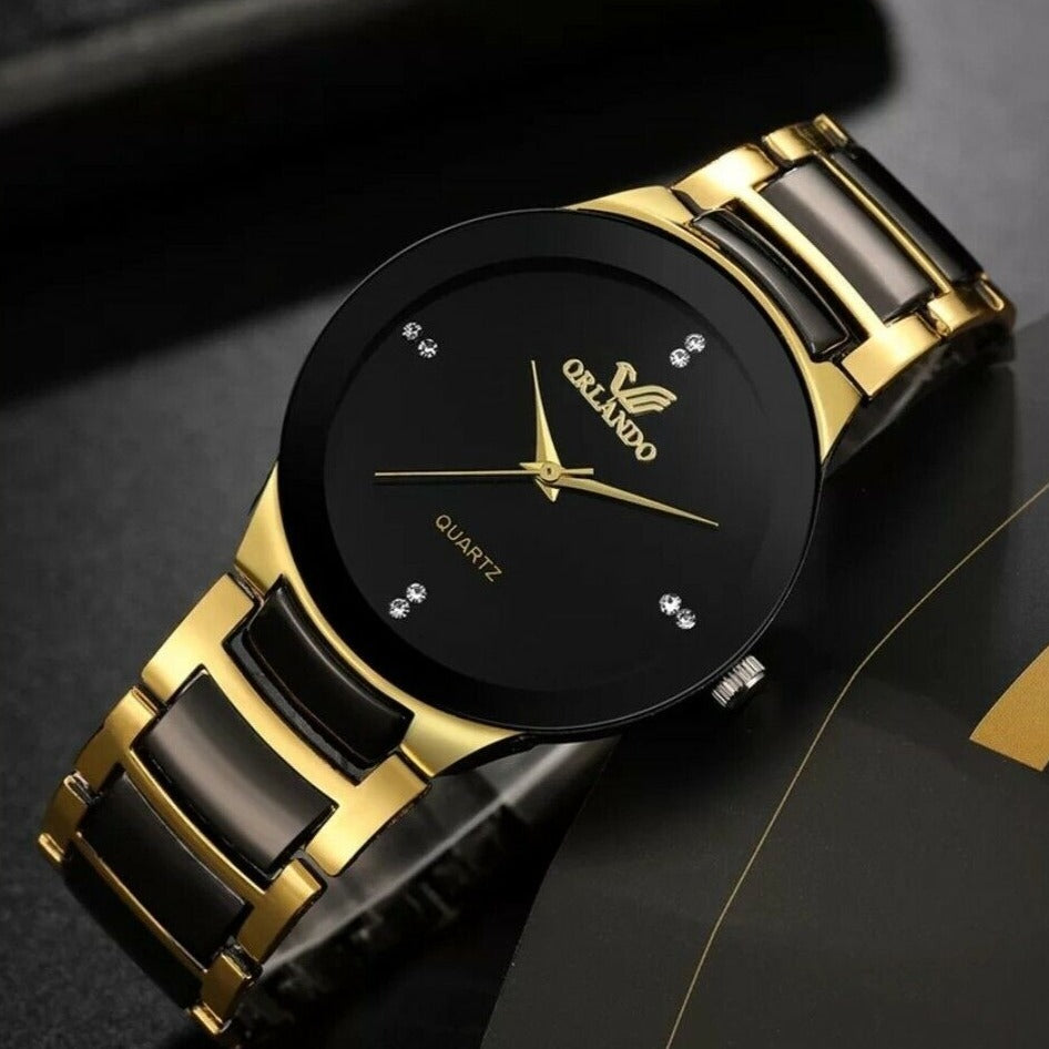 ¡𝐑𝐄𝐋𝐎𝐉 𝐃𝐄 𝐄𝐃𝐈𝐂𝐈𝐎𝐍 𝐋𝐈𝐌𝐈𝐓𝐀𝐃𝐀! Reloj de Cuarzo para Hombre Chapado en Oro Orlando - Reloj de Lujo para Hombre